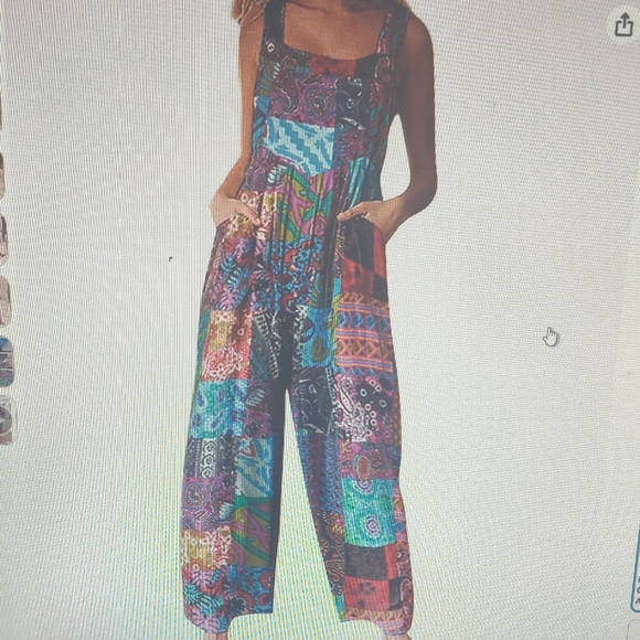 Fashion Brand Company Pants - Patchwork Wide-Leg Jumpsuit in Multicolor BNWT Size Medium